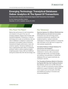Forrester Translytical Database Report 2015