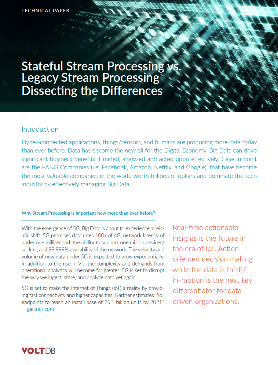 Whitepaper: Stateful Stream Processing vs Legacy Stream Processing: Dissecting the Difference